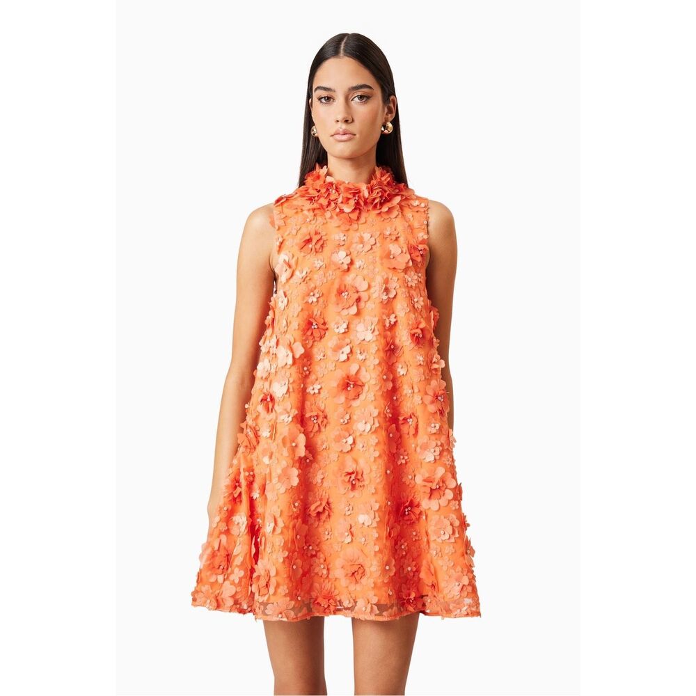 Elliatt Roselyn Bluebell High Neck Trapeze Dress